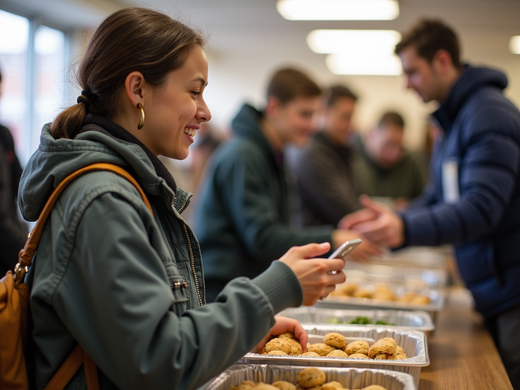 Student participating in a service-learning activity