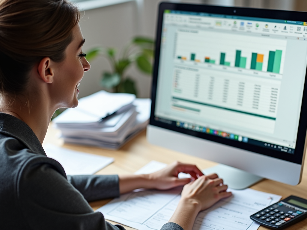 Non-profit finance manager working on budget