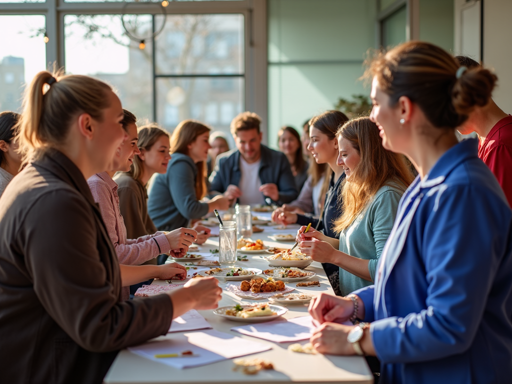 Volunteers at a charity fundraising event