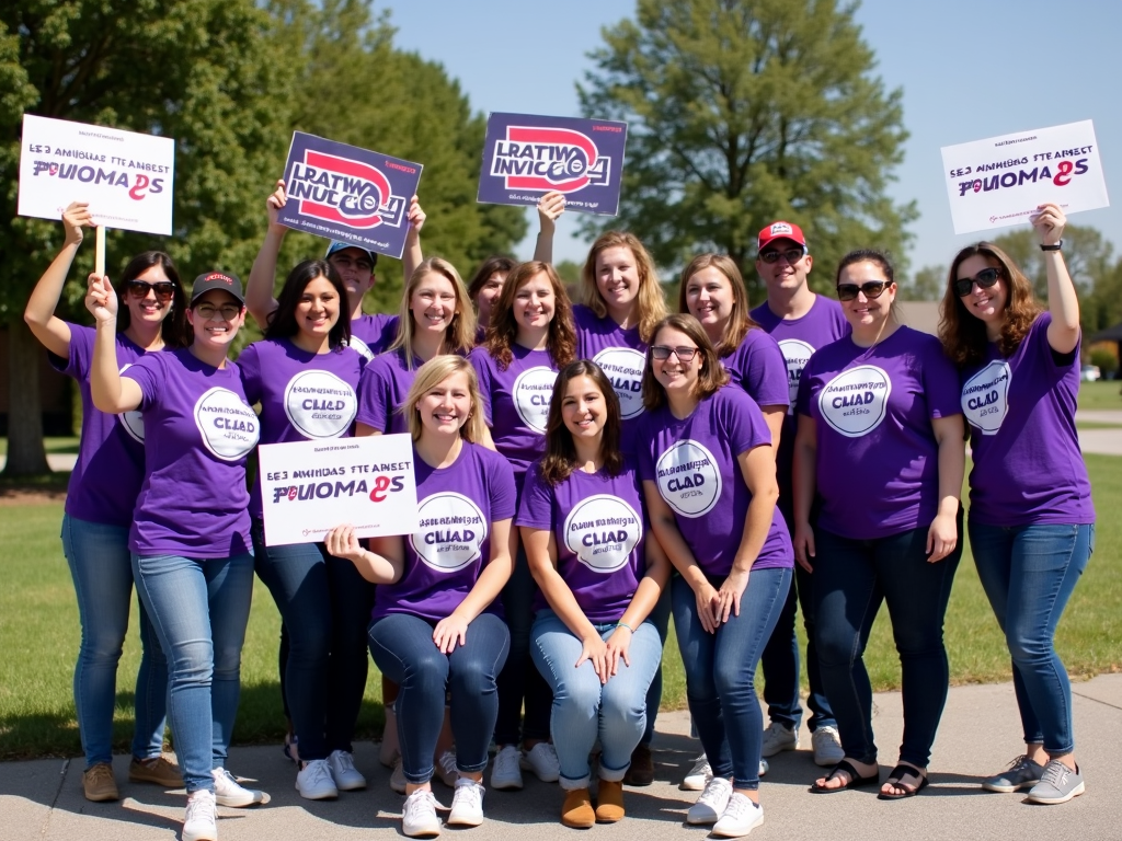 Volunteers celebrating a campaign success.