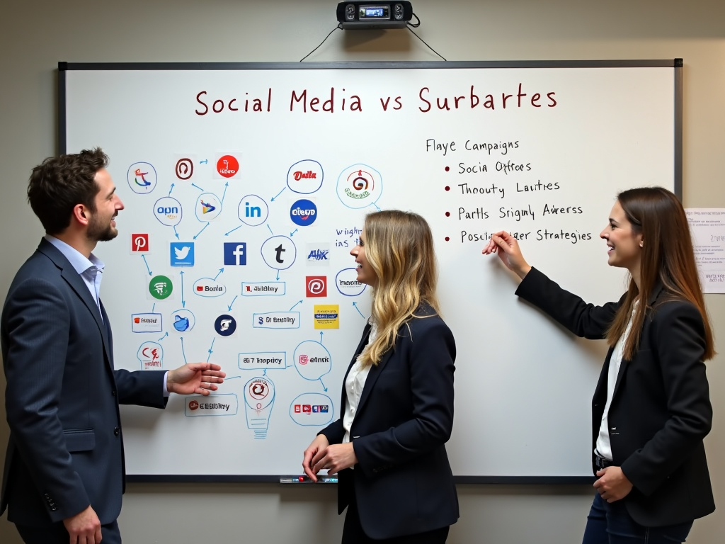 Nonprofit team planning social media campaign