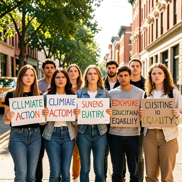 Young advocates gathered for a peaceful demonstration