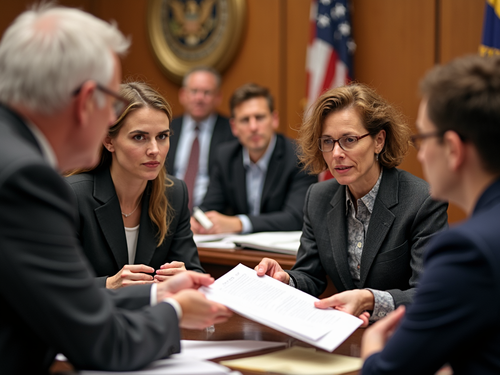 Advocates presenting research to a policymaker