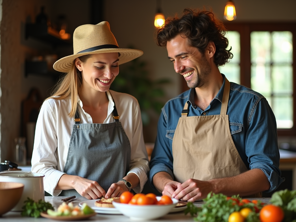 Traveler trying new experiences through a cooking class