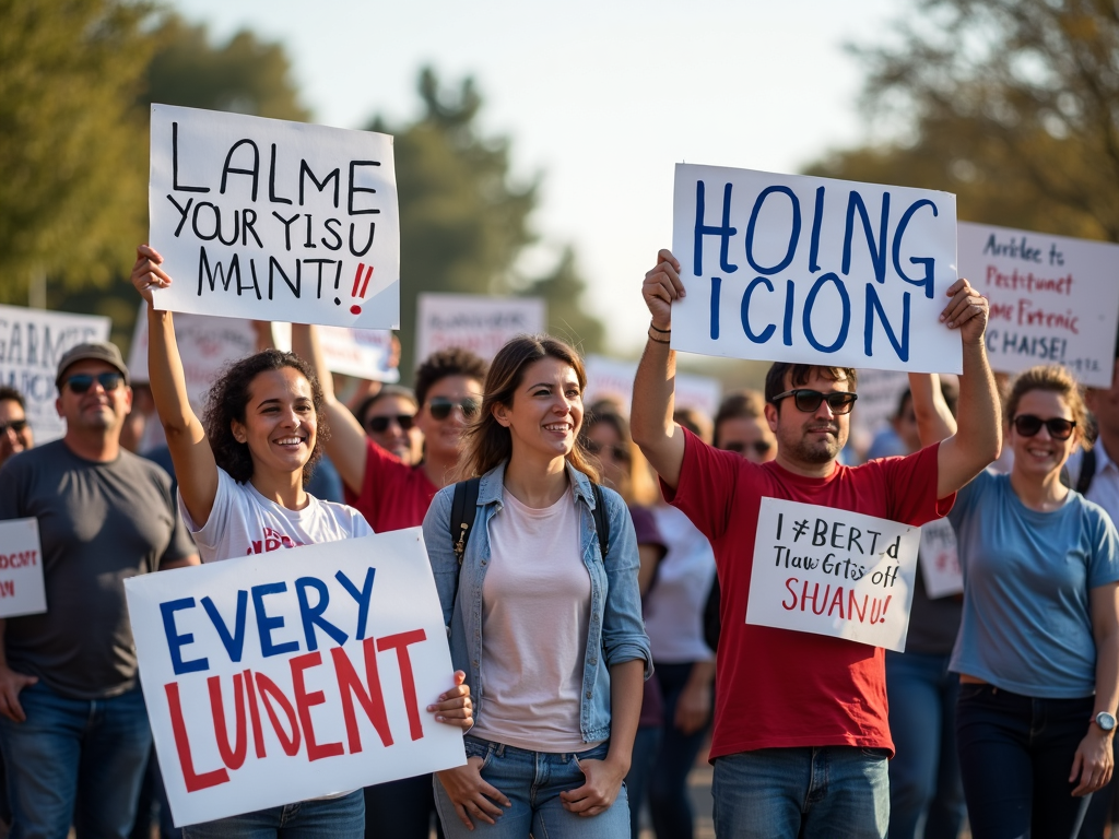 Volunteers at an advocacy rally