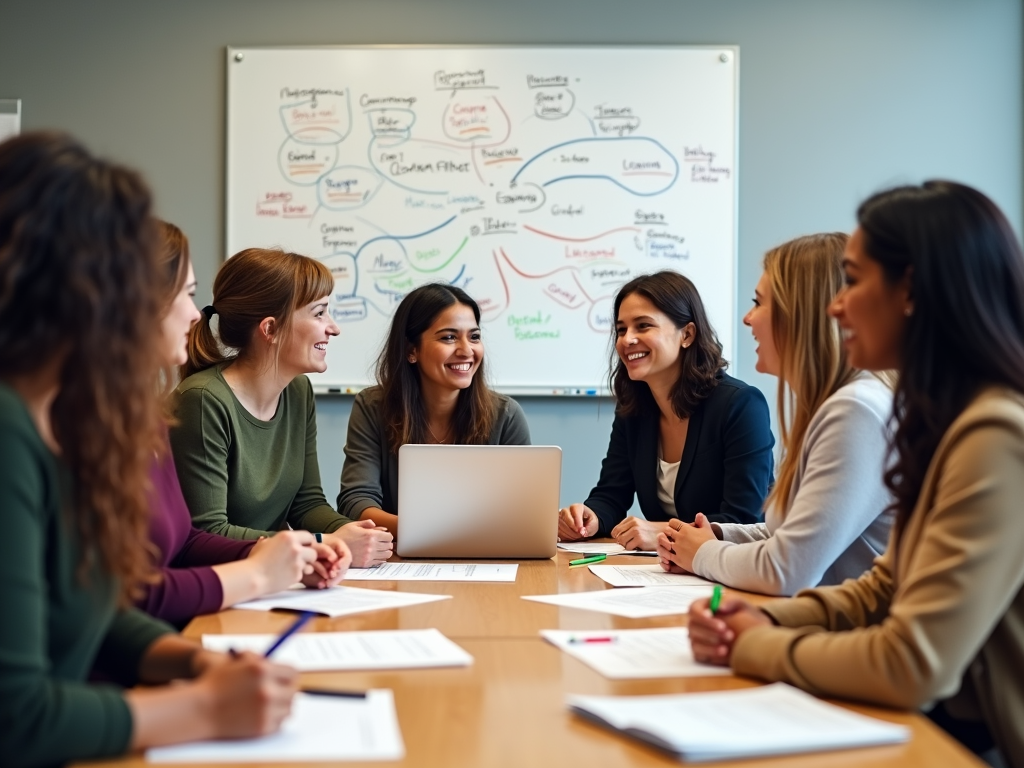 Volunteers collaborating on an advocacy campaign.