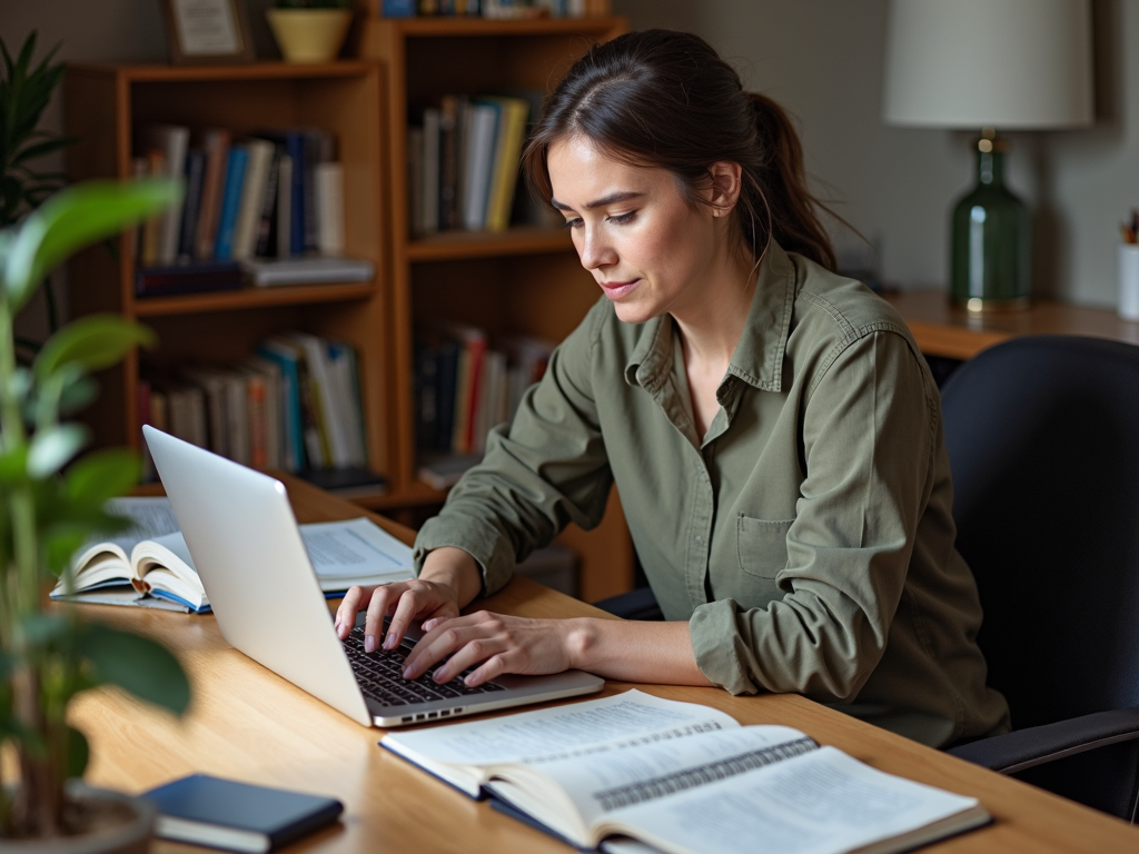 Volunteer researching advocacy issues