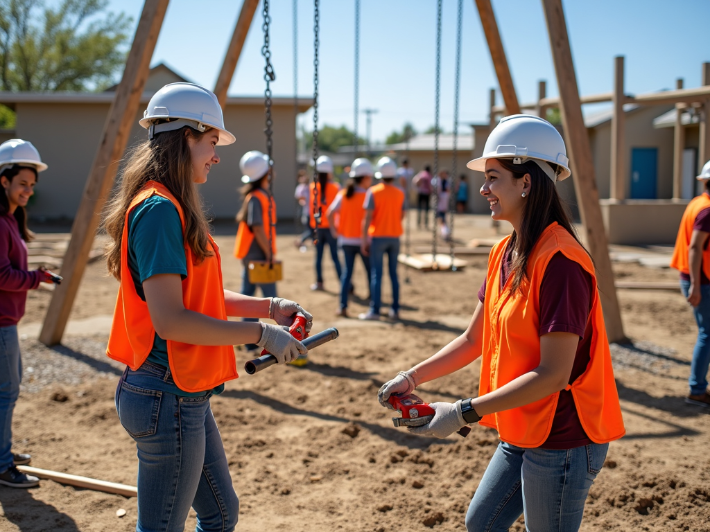 Building a playground through service learning