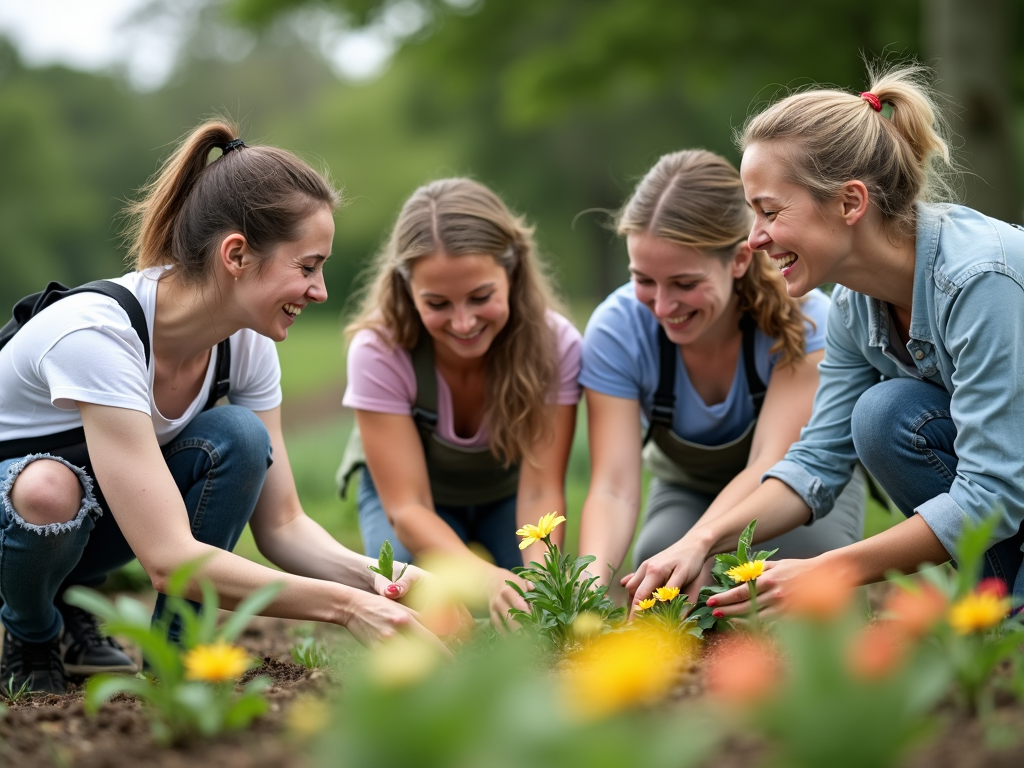 Volunteers gardening for a cause