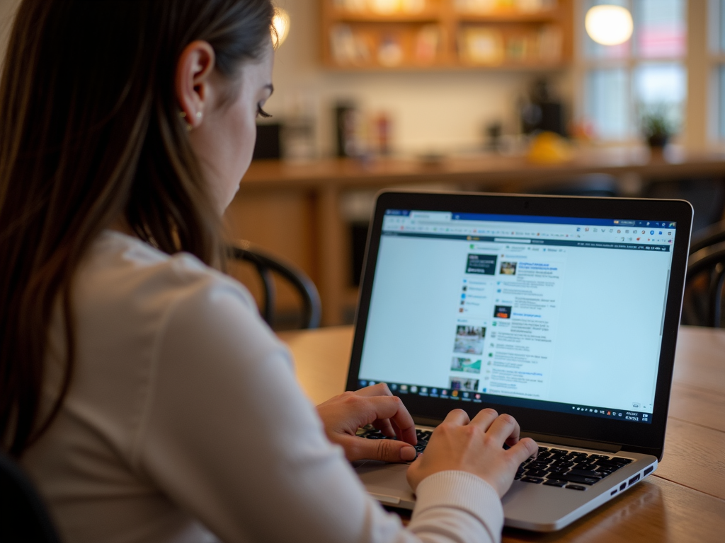 Volunteer creating social media content