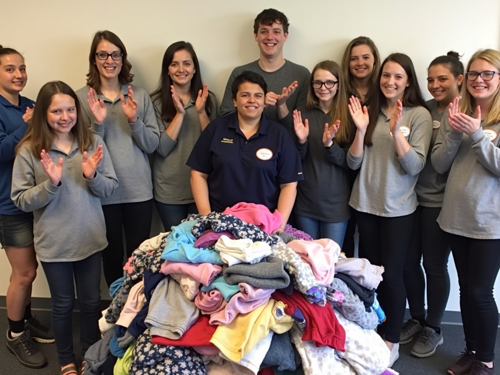 Students celebrating a successful service learning project
