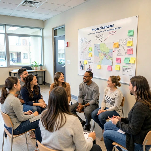 Community group participating in ripple effect mapping session