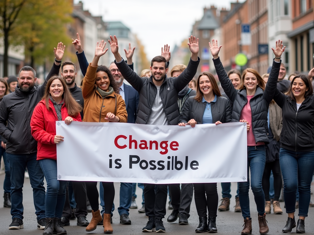 Volunteers celebrating advocacy success
