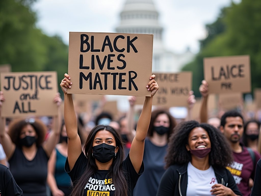 Black Lives Matter protest advocating for racial equality.