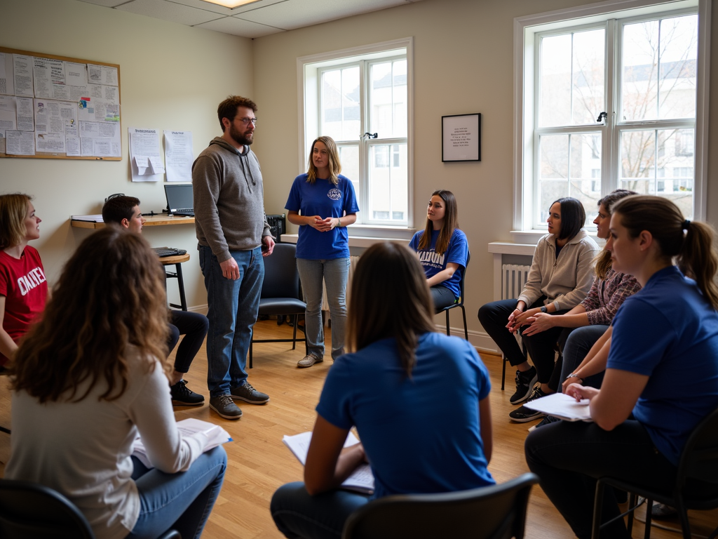 Volunteer training session for a political campaign