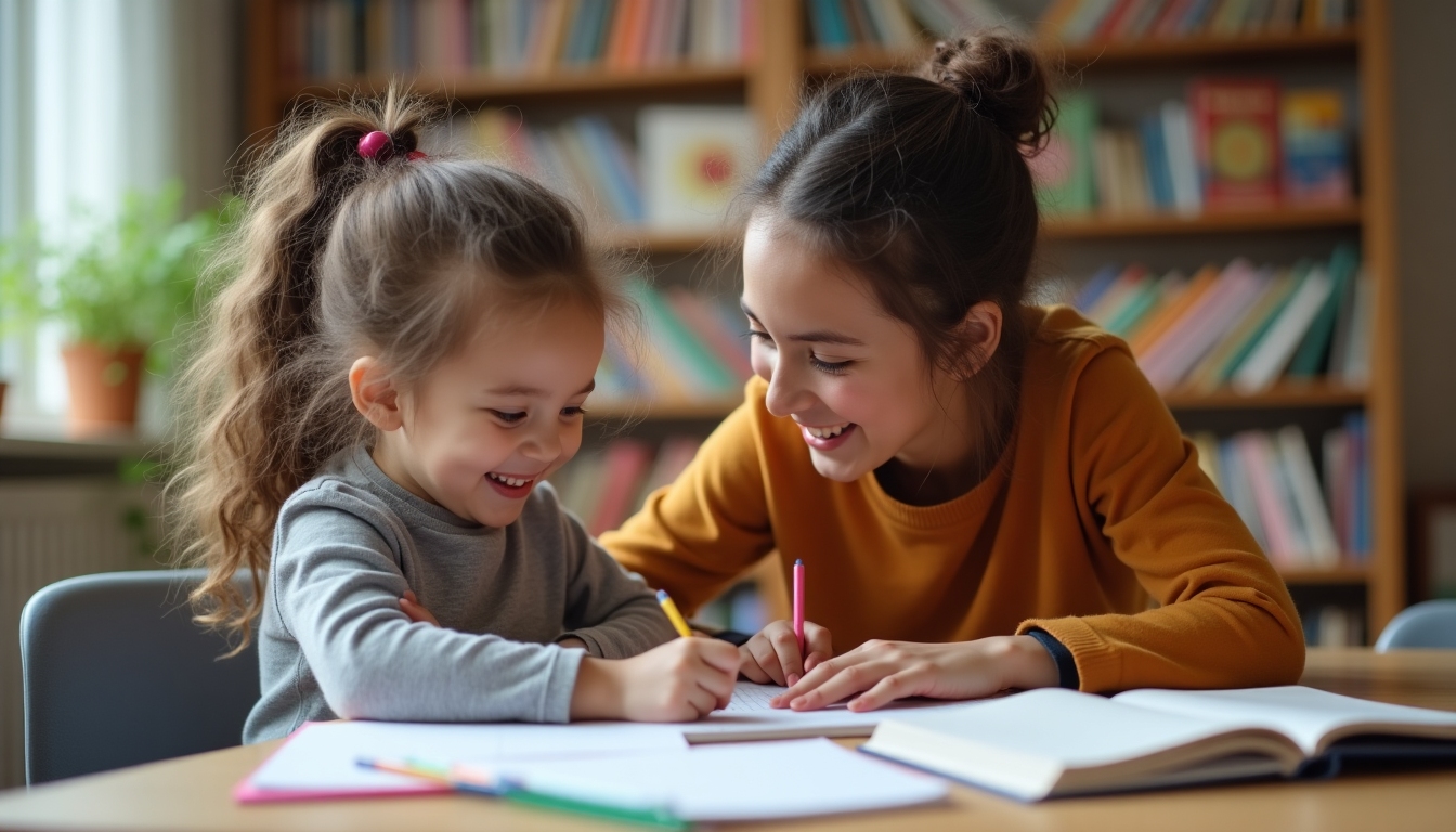 Volunteer tutoring a child, demonstrating the personal impact of civic engagement.