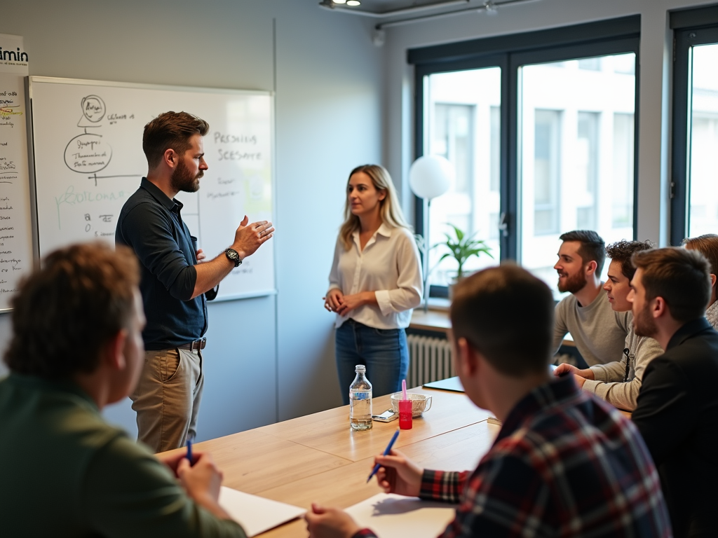 Adults learning in a workshop