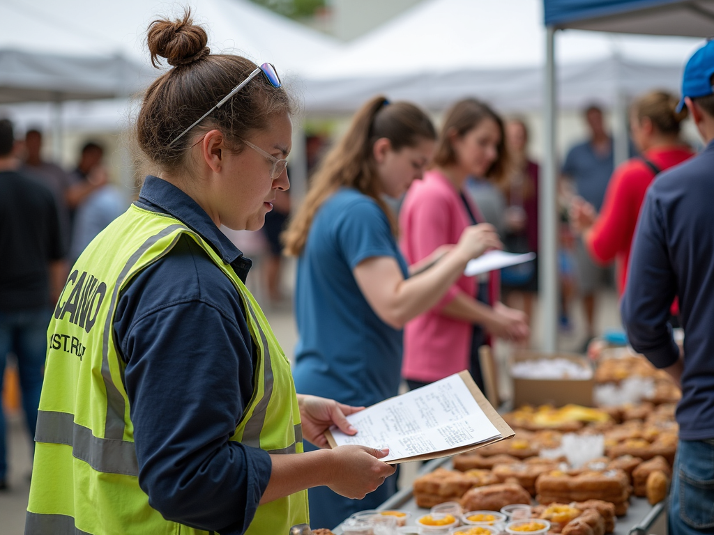 Volunteer organizing a community event