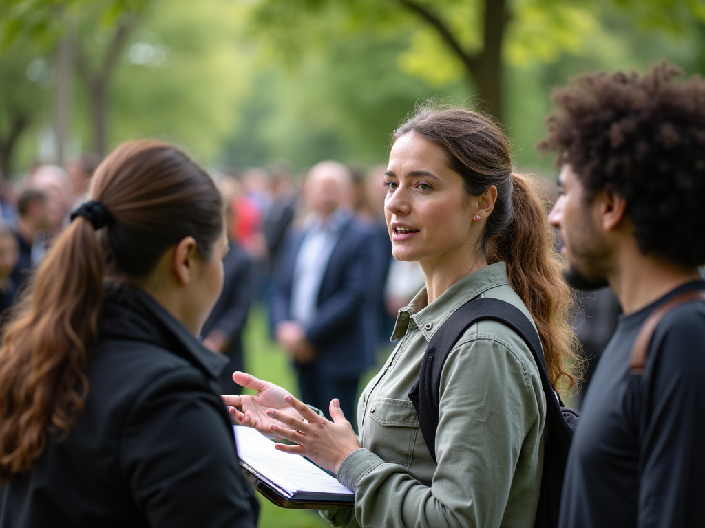 Volunteer engaging with community