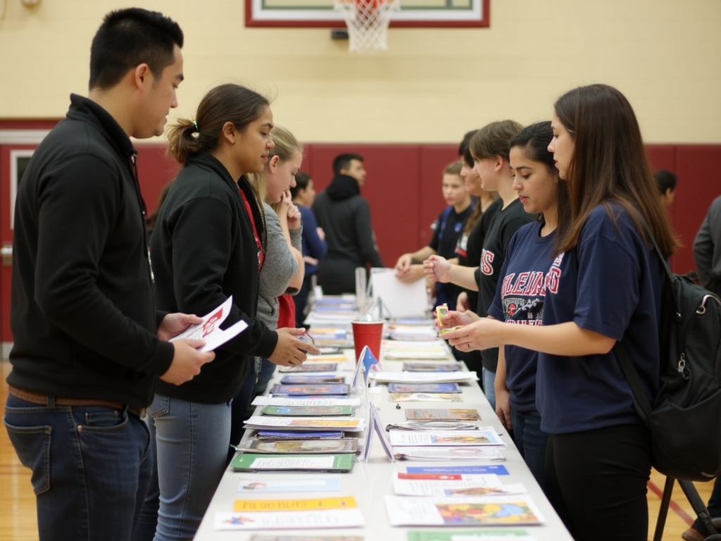 Students promoting civic engagement at a voter registration event.