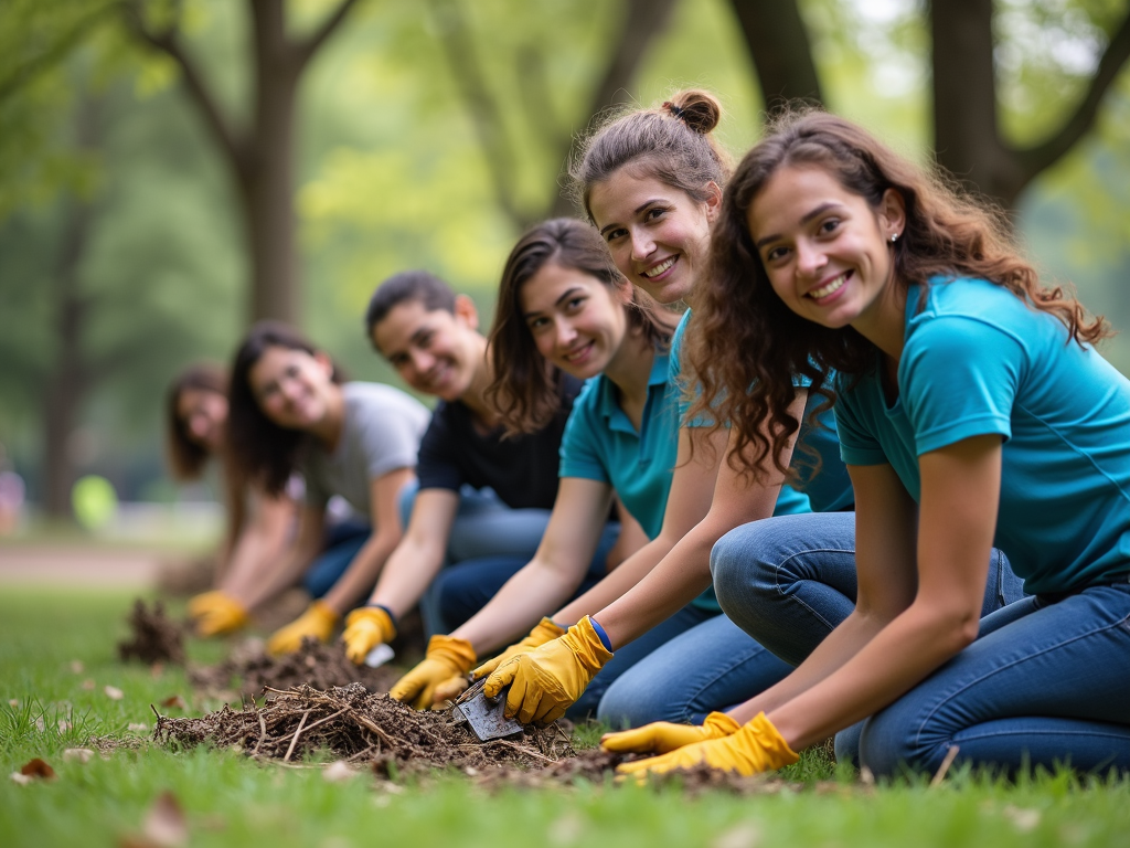 Volunteers cleaning up a park, demonstrating the power of community and collaboration.