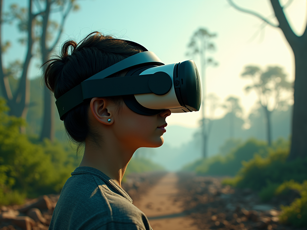 Person using VR for environmental advocacy