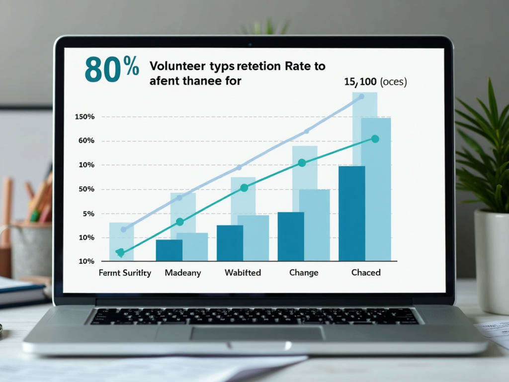 Graph of volunteer retention improvement.