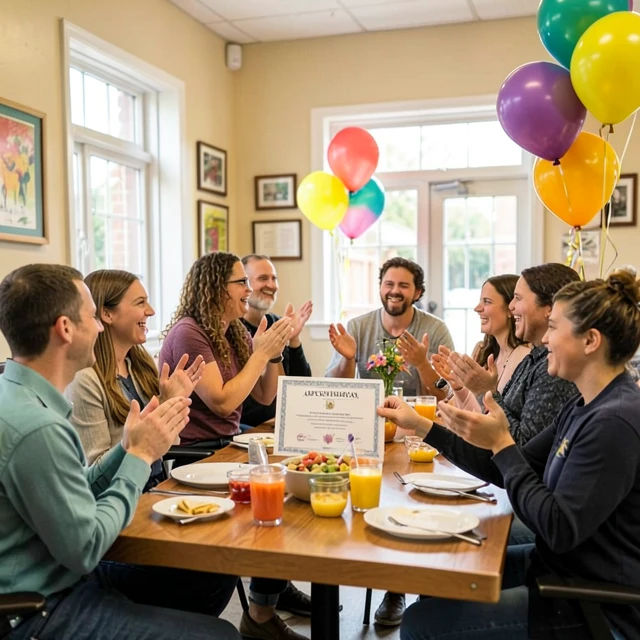 Volunteers being recognized at an appreciation event