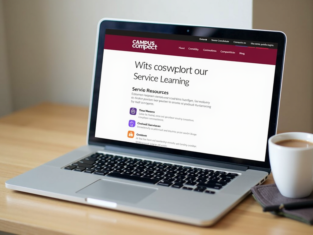 Campus Compact website on a laptop screen.