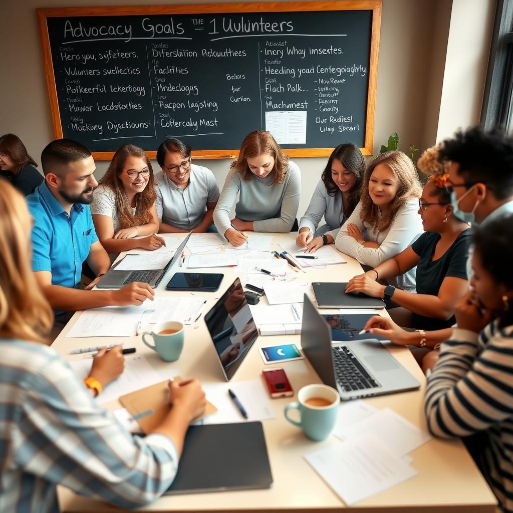 Volunteers and advocates collaborating on a community project