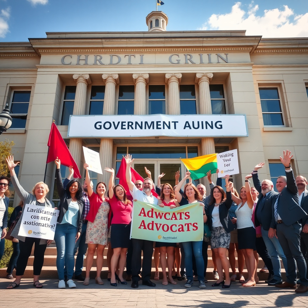 Advocates celebrating campaign success
