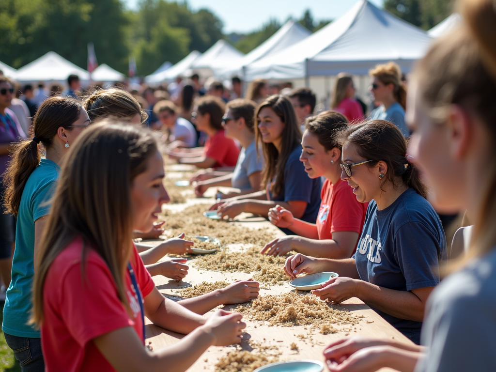 Image depicting volunteers in action during a community event, showcasing teamwork and engagement in advocacy.