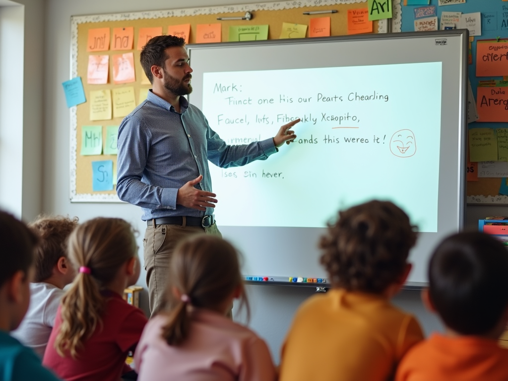 Mark teaching a literacy class