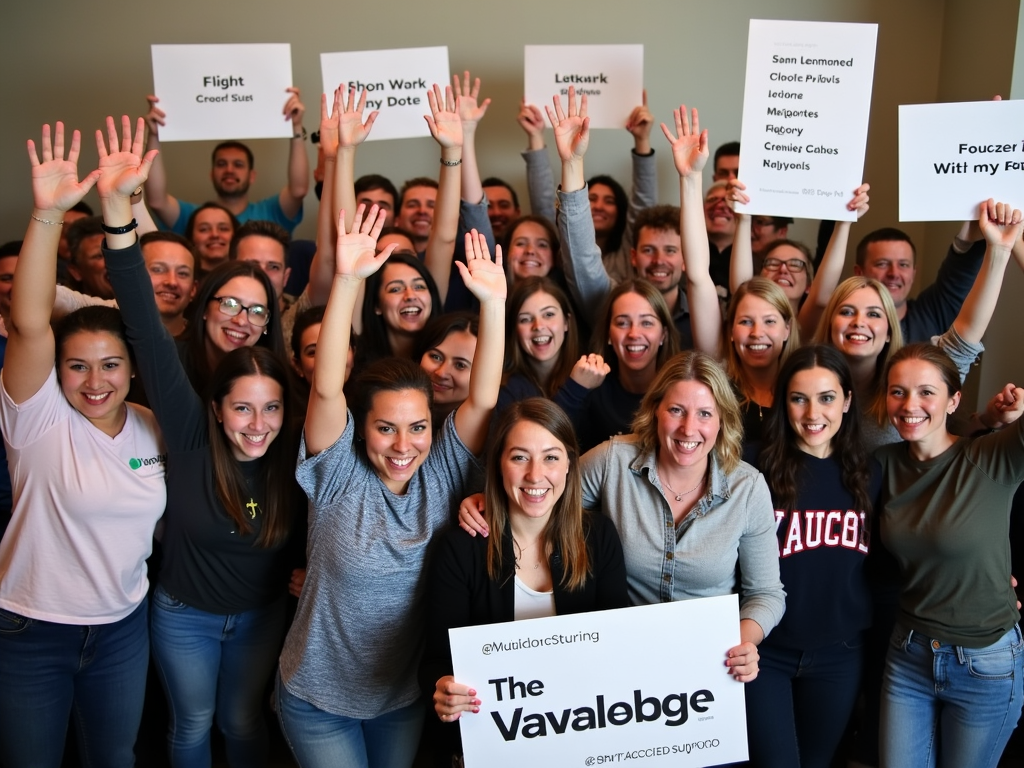 Volunteers celebrating advocacy success