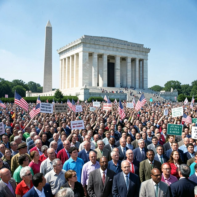 Participants at the historic March on Washington during the civil rights movement