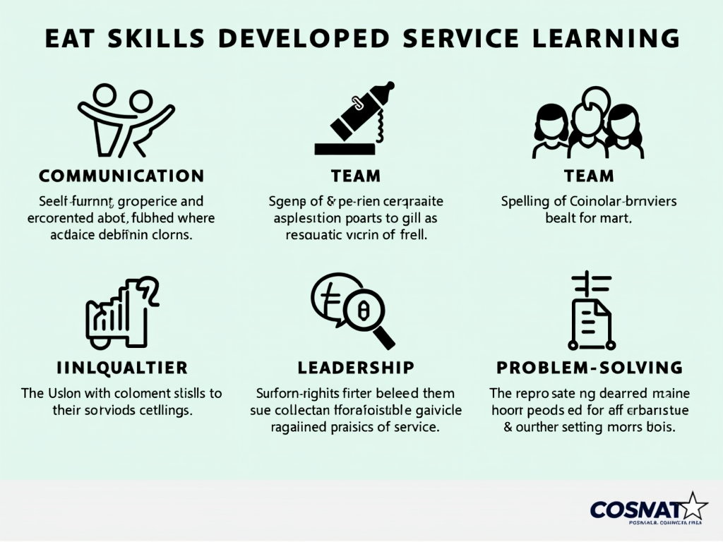 Infographic of service learning skills