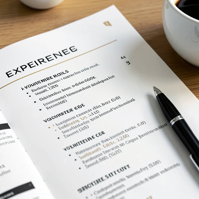 Professional resume highlighting volunteer experience section