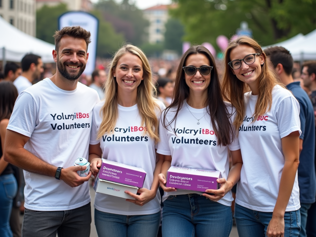 Volunteers at a non-profit fundraising event
