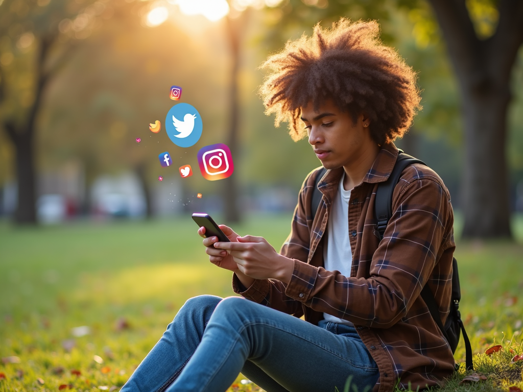 Activist using social media to advocate for a cause