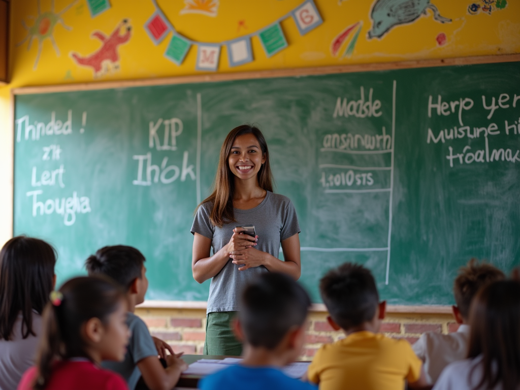 College student teaching English abroad