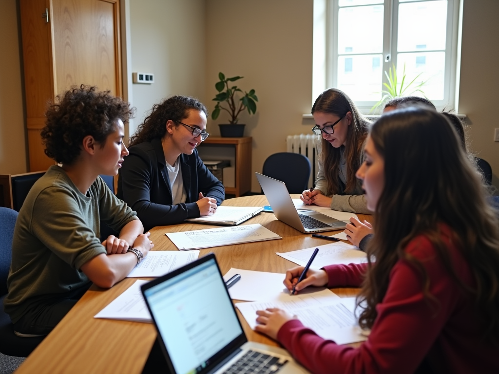 Volunteers planning an advocacy campaign