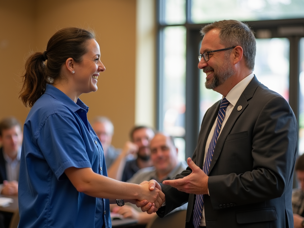 Volunteer meeting with a policymaker