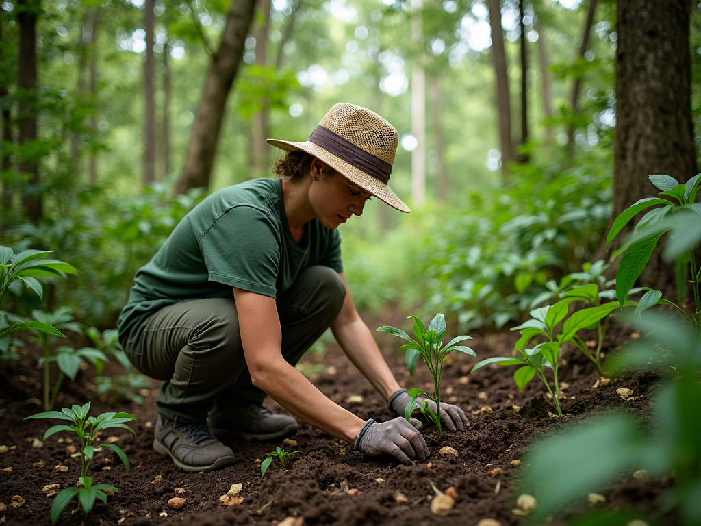 Volunteer planting trees in Costa Rica