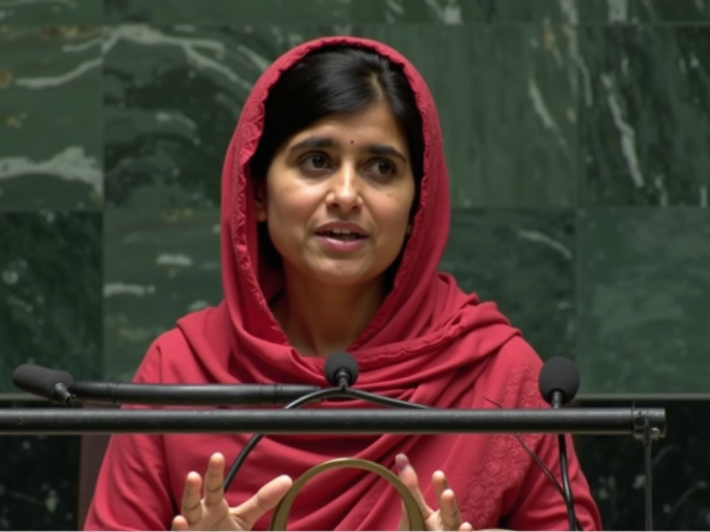 Malala Yousafzai advocating at the UN.