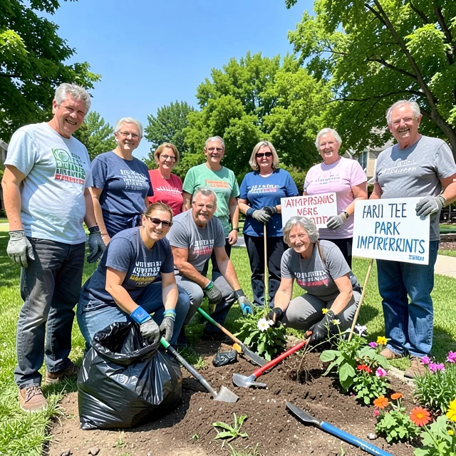 Volunteers teaming up for community park cleanup and advocacy