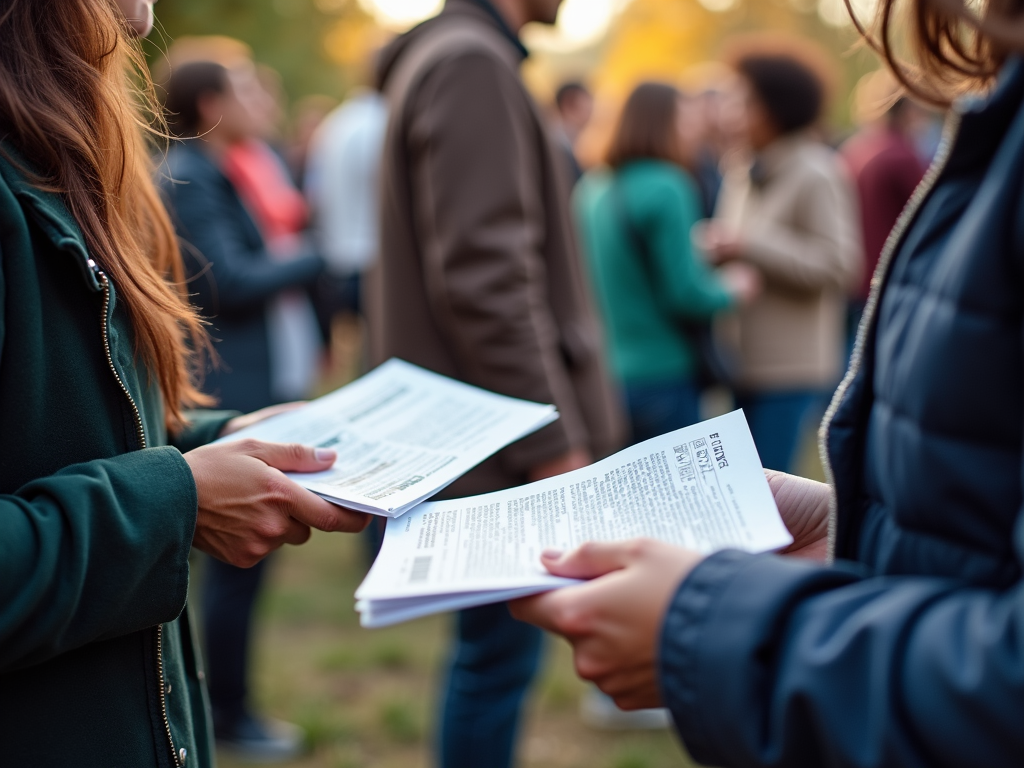 Volunteer advocating at community event
