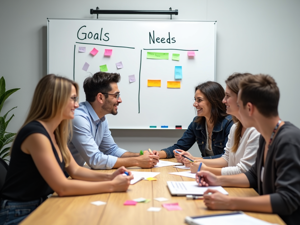 Team planning volunteer program goals and needs.