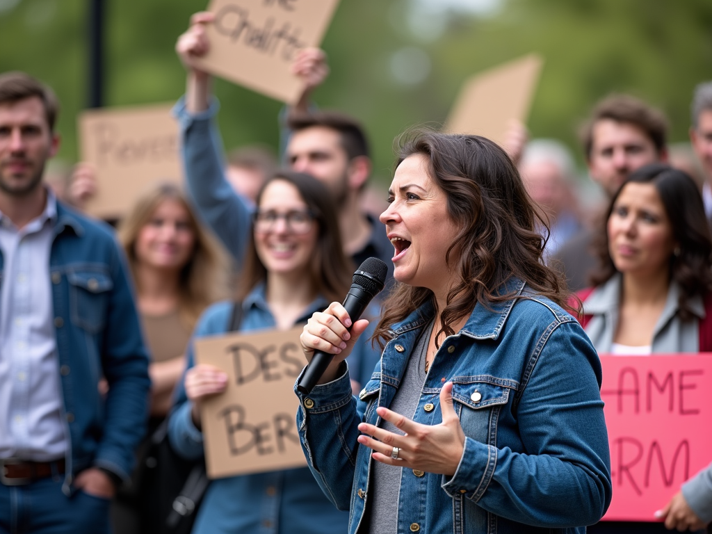 Volunteers advocating for a cause at a rally