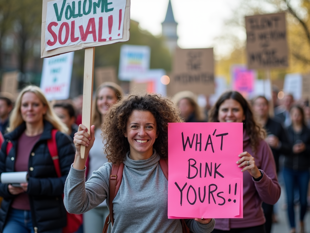 Volunteers at an advocacy rally
