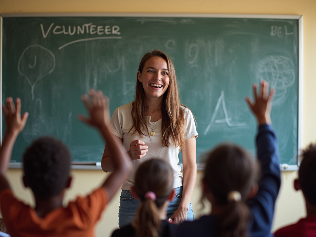 Volunteer teaching English abroad